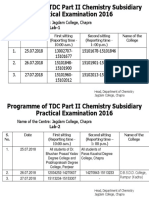 TDC Part II Chemistry Practical Exam Schedule
