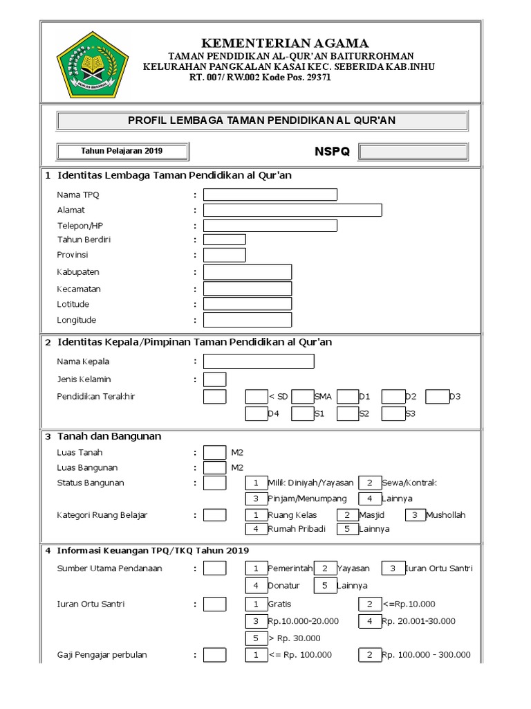 Format Penilaian Tpq Guru Paud