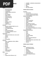 Cets Coverage: General Math Coverage Algebra General English Coverage Vocabulary