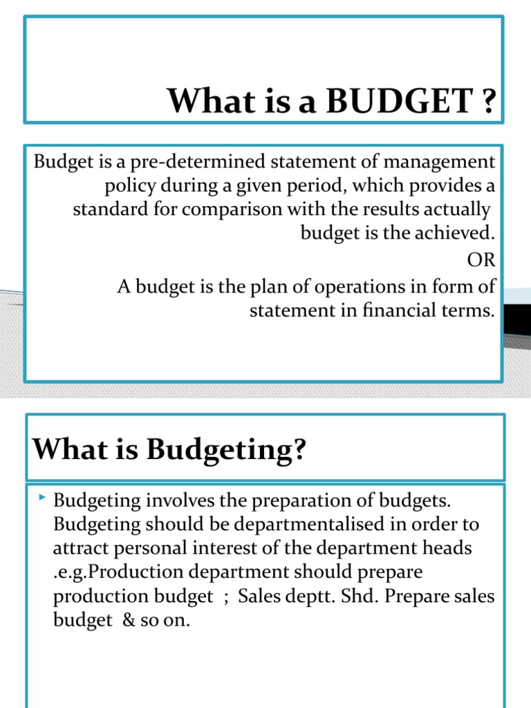 What Is A BUDGET ? | PDF