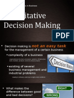 Quantitative Techniques for Business Decision Making