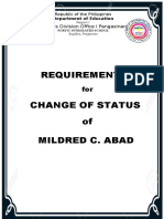 Frontpage For Change of Status