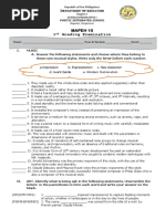 Mapeh 10 1 Grading Examination: E. Modern Nationalism