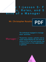 Chapter 1:lesson 3-F Unctions, Roles, and S Kills of A Manager