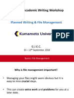 Advanced Academic Writing Workshop: Planned Writing & File Management