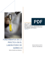 Fundamentos de las practicas de laboratorio Quimca II