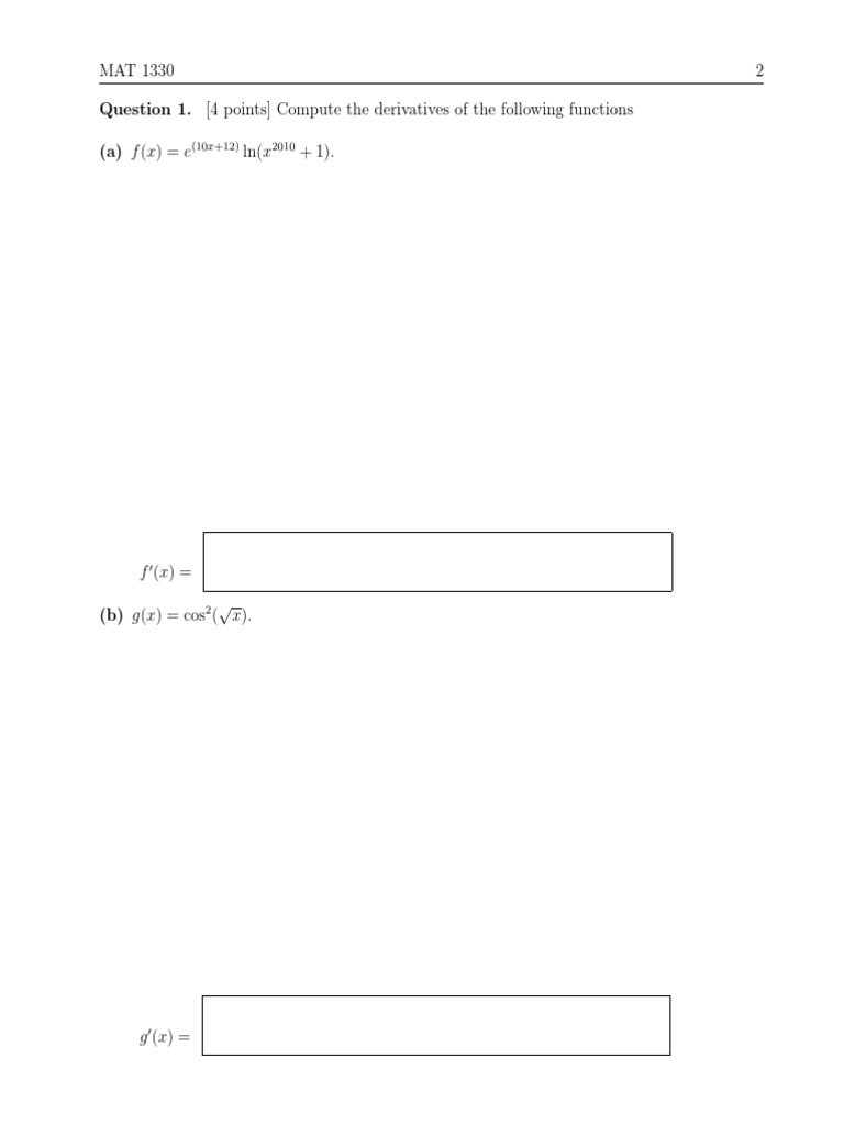 Calculus Problems and Solutions | PDF | Derivative | Sine