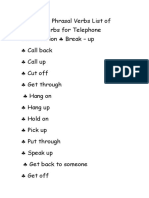 Telephone Phrasal Verbs List of Phrasal Verbs For Telephone Conversation