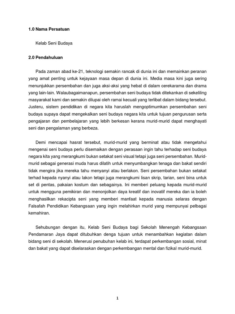 Persatuan Penubuhan Kelab Pdf