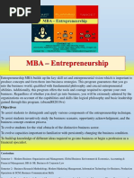 MBA – Entrepreneurship