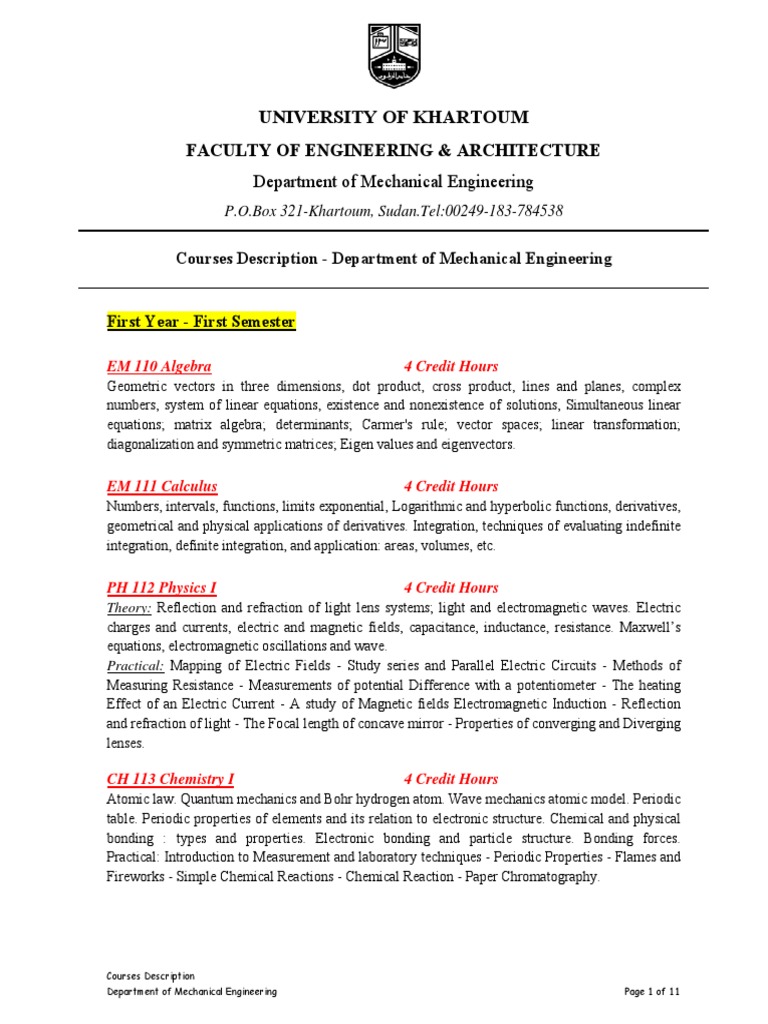 Mechanical Engineering Course Overview | PDF | Heat Transfer | Thermal ...