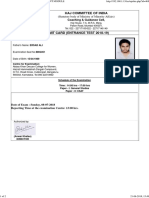 The Format of Admit Card