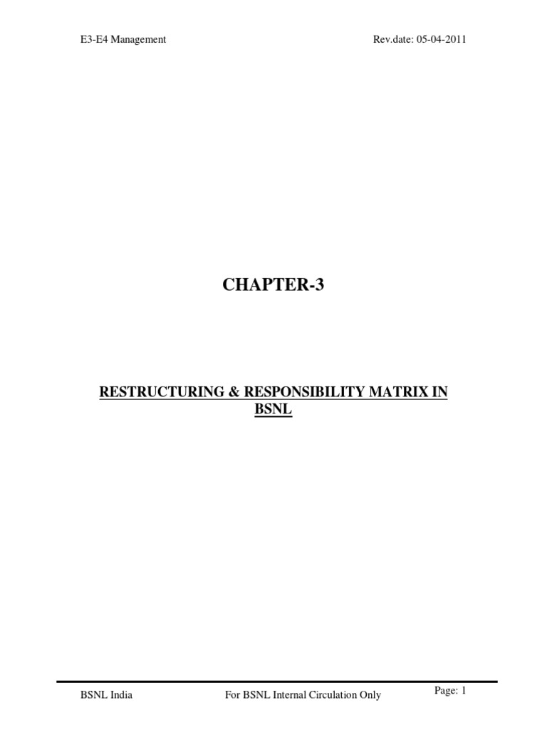 Chapter-3: Restructuring & Responsibility Matrix in BSNL | PDF ...