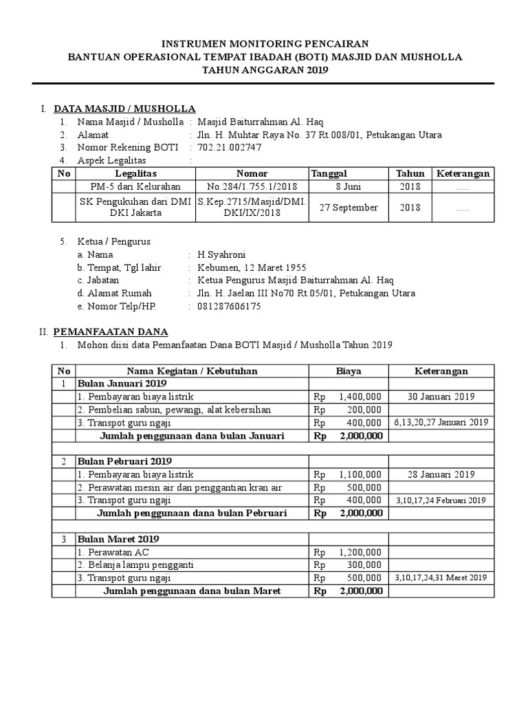 49+ Contoh lpj rt 2019 ideas