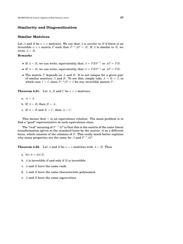 Notes9 PDF | PDF | Eigenvalues And Eigenvectors | Matrix (Mathematics)