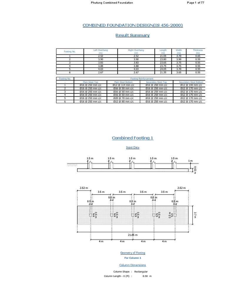 Combine Footing | PDF | Column | Solid Mechanics