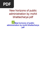 New Horizons of Public Administration by Mohit Bha PDF