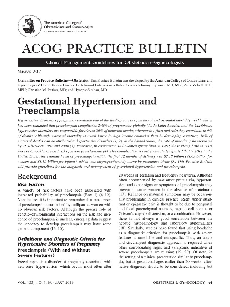 gestational hypertension and preeclampsia acog 2021