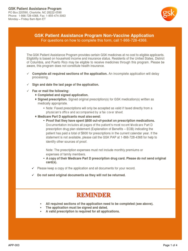 Trelegy Patient Assistance Program Gsk
