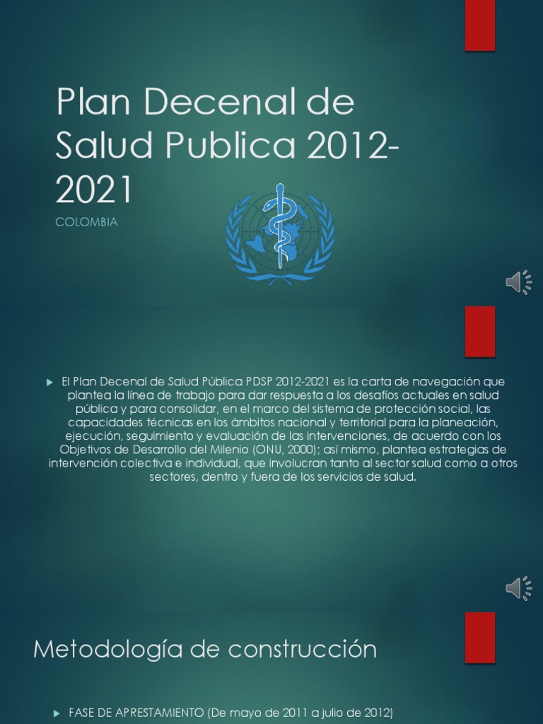 Plan Decenal De Salud Publica 2012 2021 Pdf Salud Mental