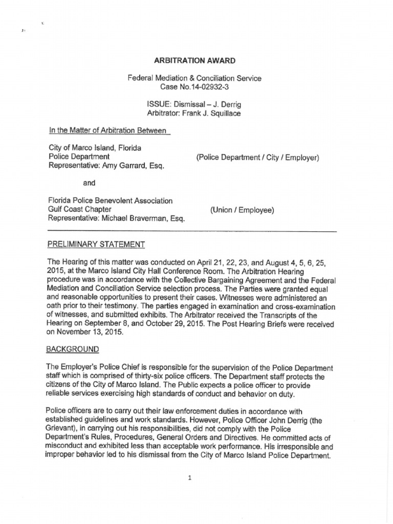 Complaint 2014 Arbitration Award | PDF