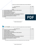 Lista de Chequeo de Documentos Requeridos para Solicitud de Reembolsos