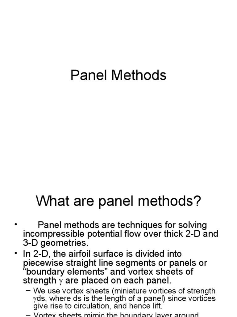 Panel Methods PDF Vortices Airfoil