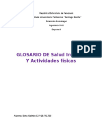 Glosario Con Términos Relacionados A La Salud Integral - Actividades Fisicas