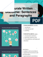 Accurate Written Discourse: Sentences and Paragraphs