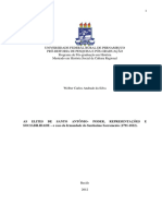 DISSERTAÇÃO - As Elites de Santo Antônio - Poder, Representações e Sociablidade - o Caso Da Irmandade Do Santíssimo Sacramento (1791-1822) Welber Carlos Andrade Da Silva.