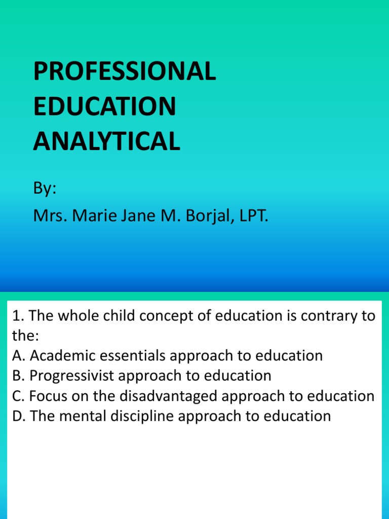 Education Philosophy and LPT Insights | PDF | Learning | Validity ...