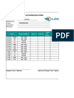 DTR /overtime Authorization Form: Logistikus Inc