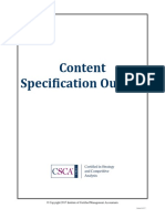 Content Specification Outline CSCA
