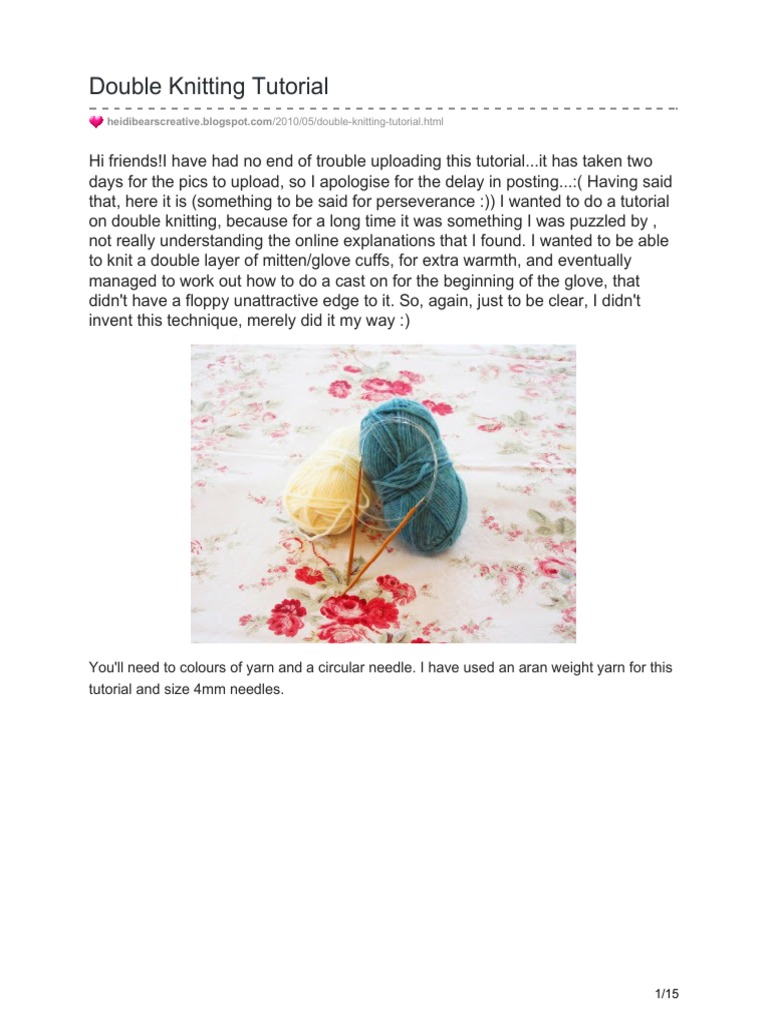 A Step-by-Step Tutorial for Mastering Double Knitting Techniques | PDF ...