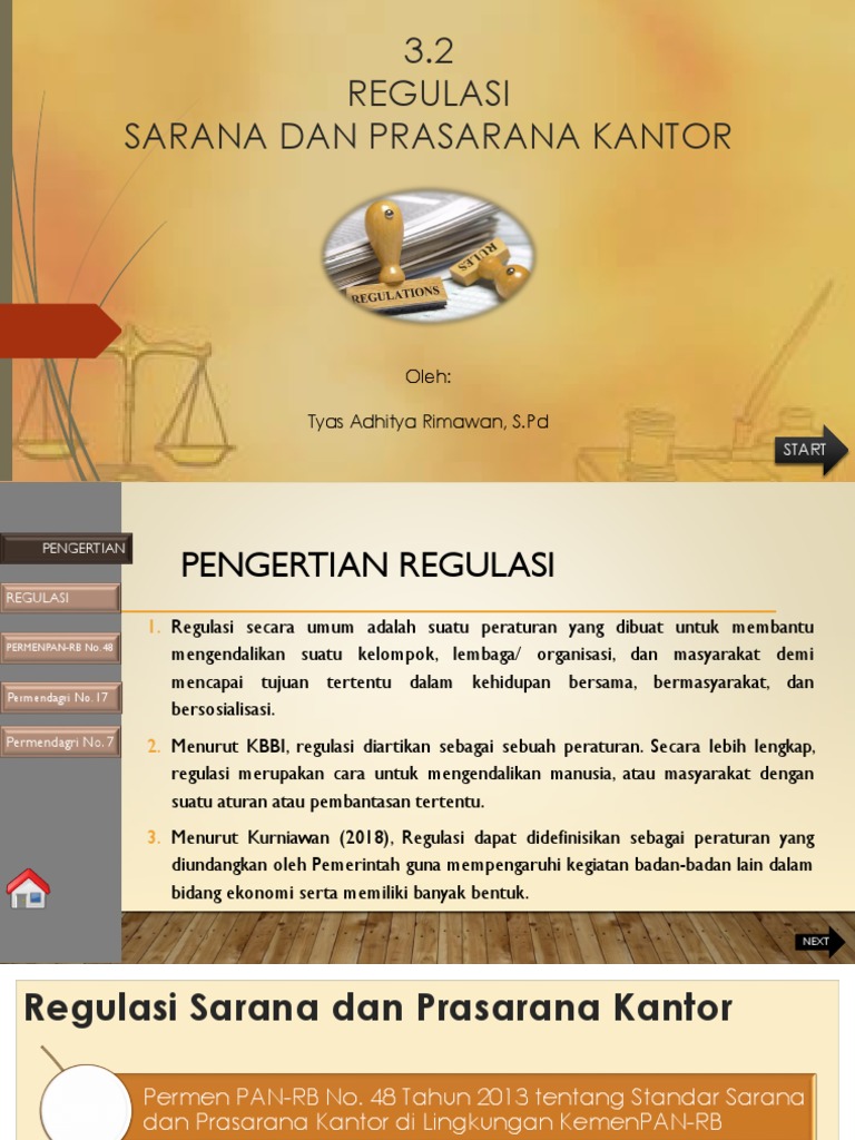 Regulasi Sarana dan Prasarana