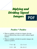 Multiplying and Dividing Signed Integers