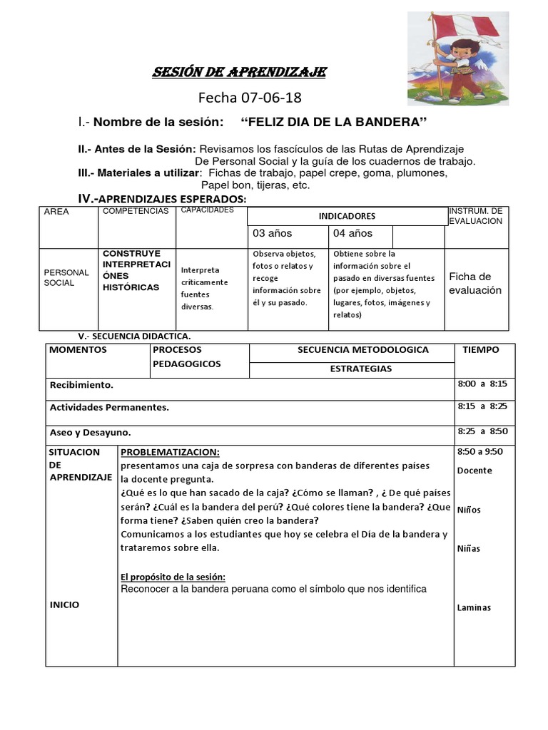 Dia de La Bandera | PDF | Aprendizaje | Perú