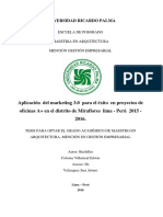 Aplicación Del Marketing 3.0 para El Éxito en Proyectos de Oficinas A+ en El Distrito de Miraflores Lima - Perú 2015 - 2016