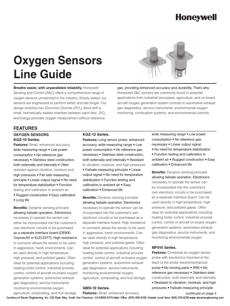 Oxygen Sensors Line Guide: Features | Download Free PDF | Hvac | Sensor