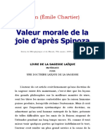 Alain - Valeur Morale de La Joie Dapres Spinoza PDF