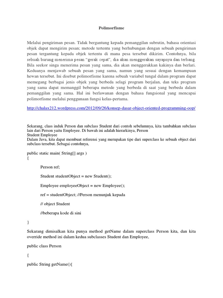 Memahami Polimorfisme dalam OOP | PDF