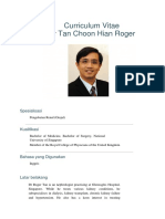 Curriculum Vitae DR Tan Choon Hian Roger: Spesialisasi