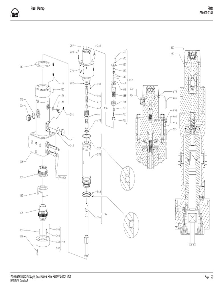 MAN B&W Fuel Pump Parts List | PDF | Valve | Pump