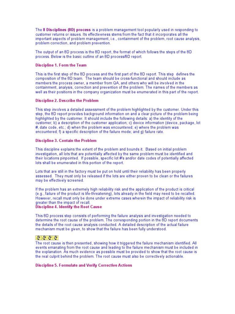8 Disciplines (8D) Process: Discipline 1. Form The Team | PDF | Quality ...