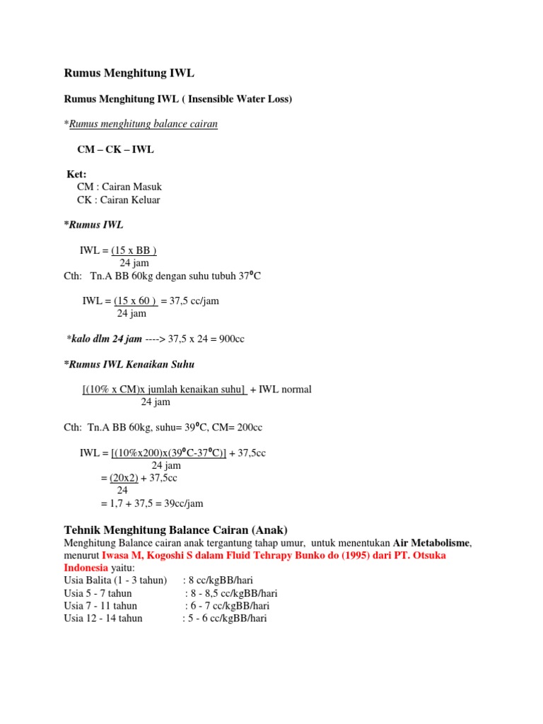 Cara Menghitung Iwl