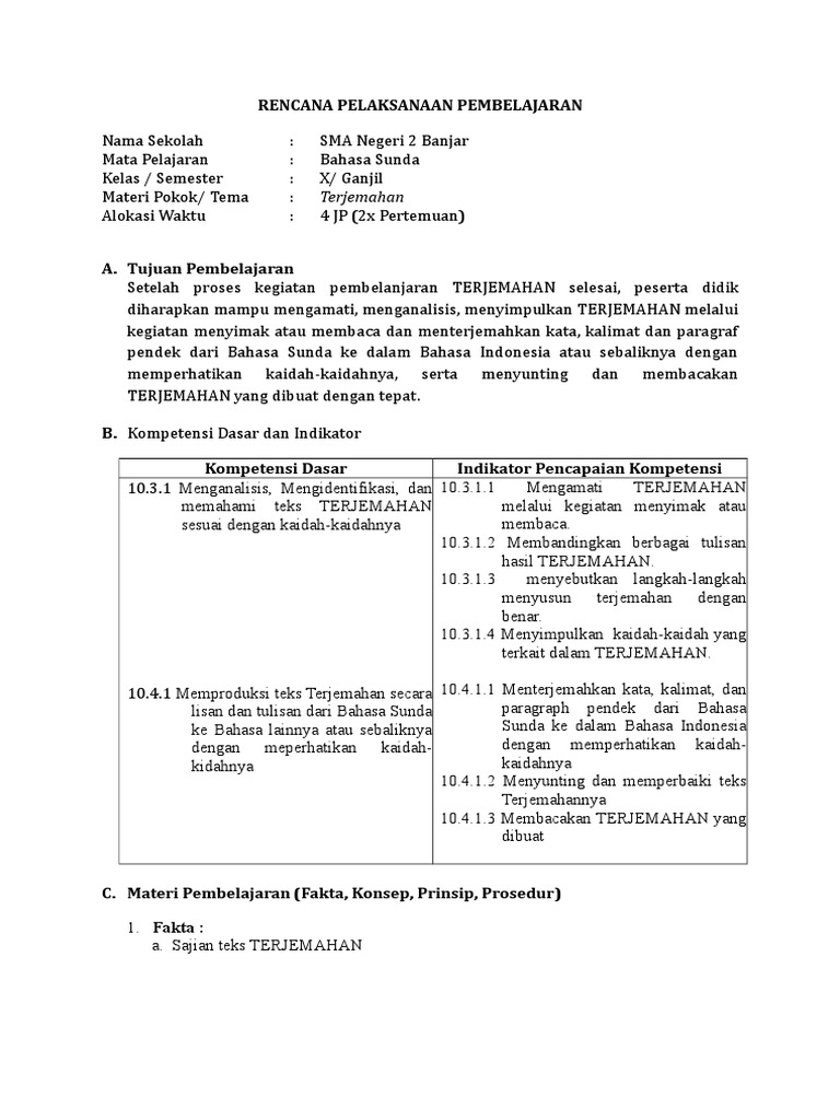 Rpp Terjemahan 17