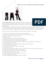 Attributes of A Waiter - Departmental Organisation and Staffing PDF