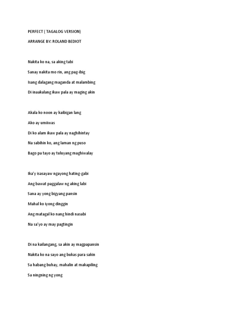 Perfect Tagalog Version PDF