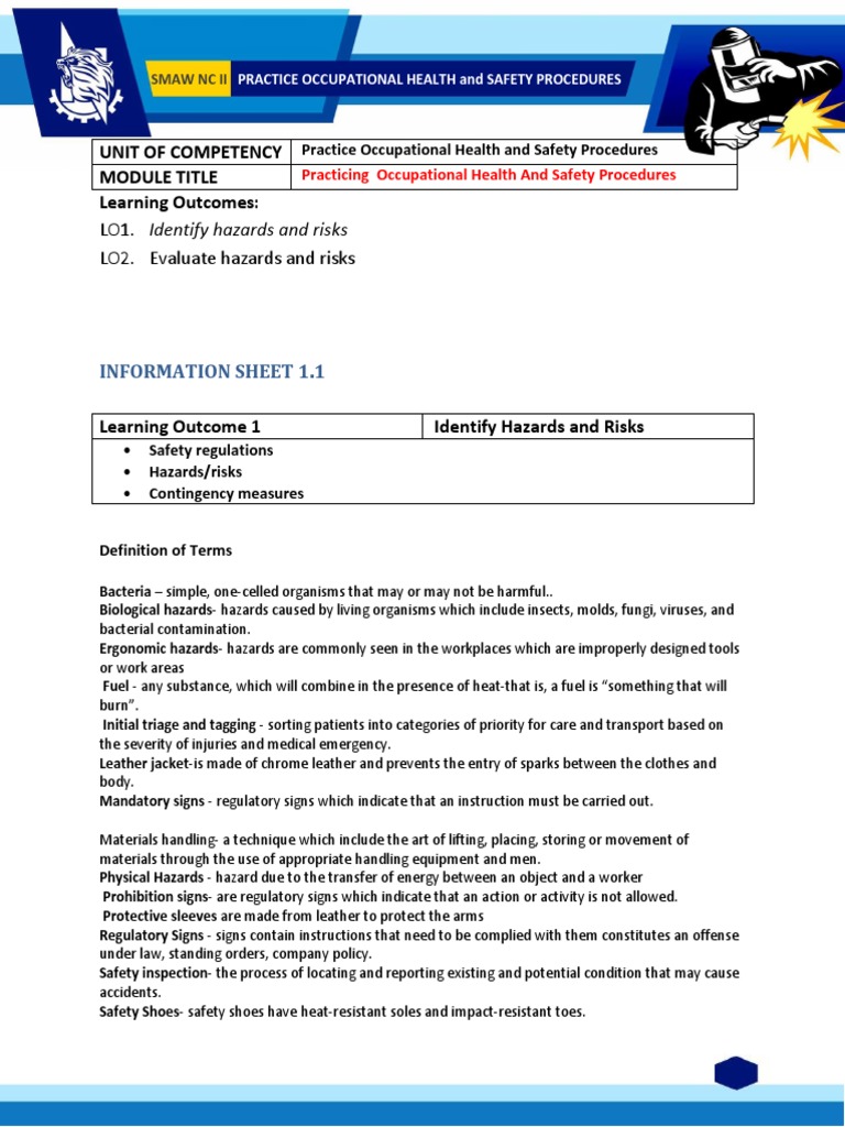 SMAW UC 1 Info Sheet PDF Personal Protective Equipment