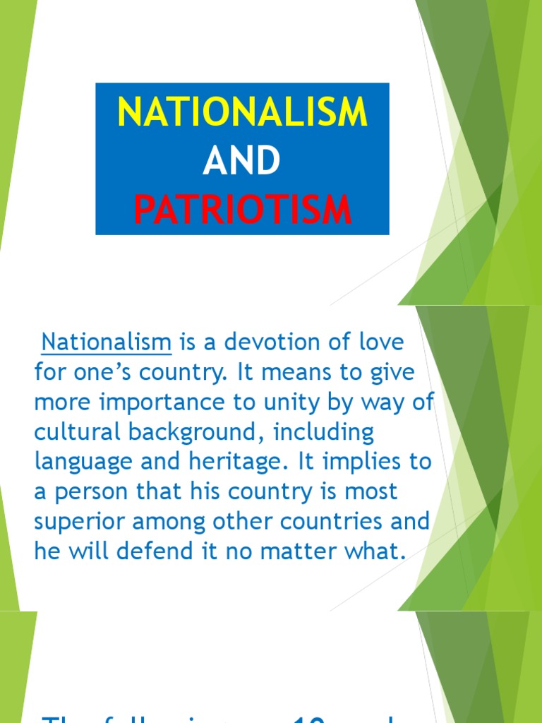 Nationalism and patriotism philippines politics